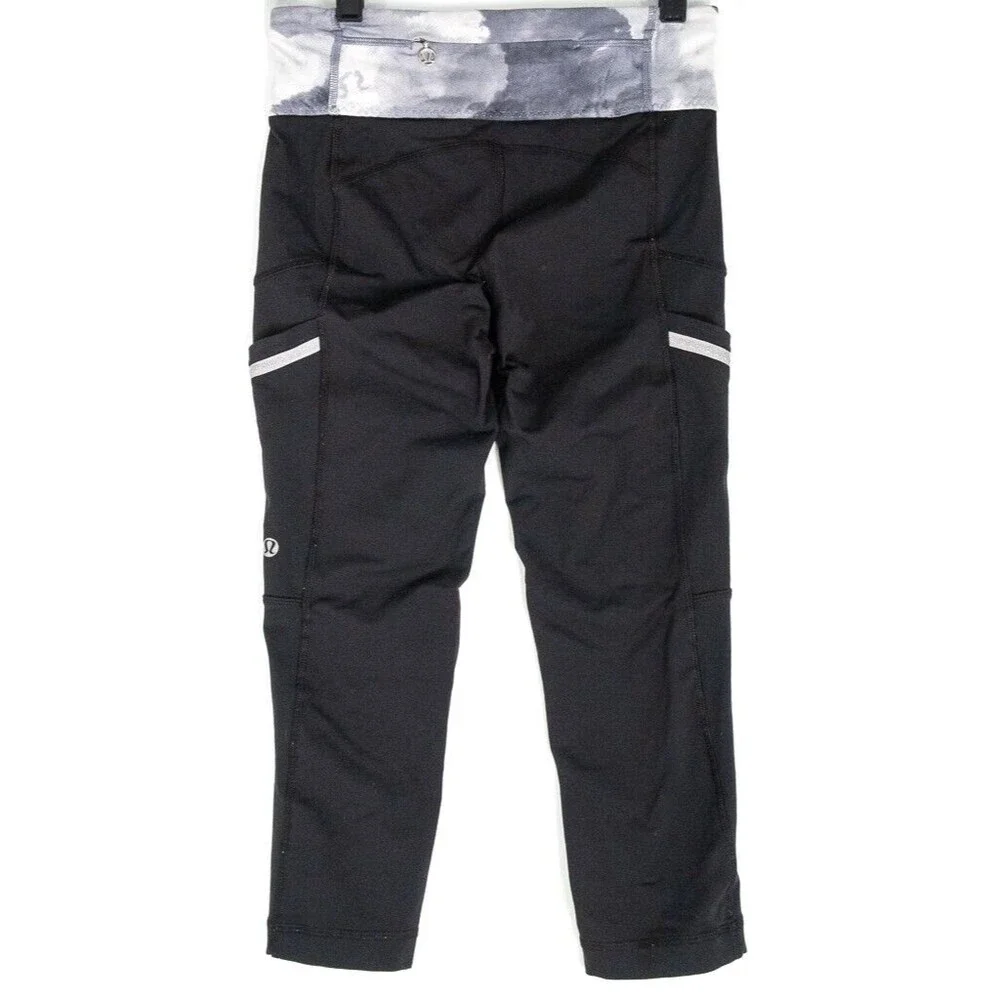 Lululemon Athletic Leggings Black and Gray Women's Size 4